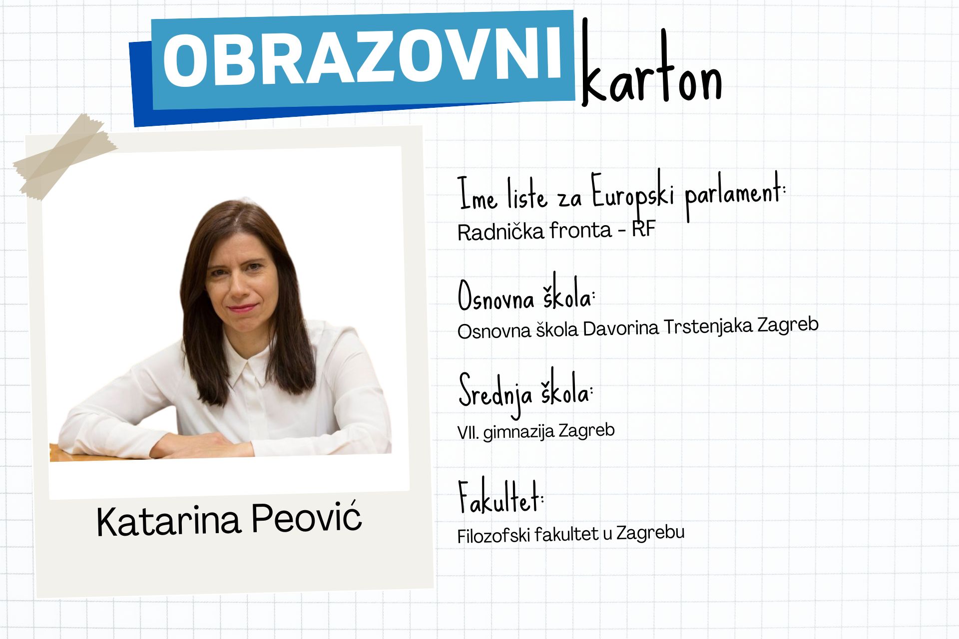 Obrazovni karton Katarina Peović